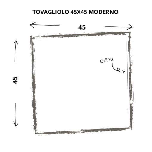 Cuore di lino - Tovagliolo in puro lino 100% Made in Italy Moderna Bianco Ottico 45X45cm - immagine 2